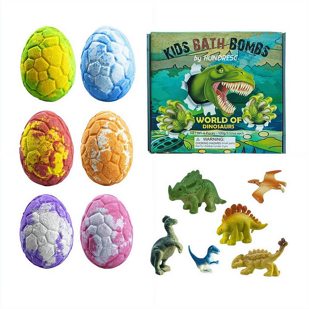Kids Toys Dinosaur - 6 قطع من قنابل الاستحمام على
