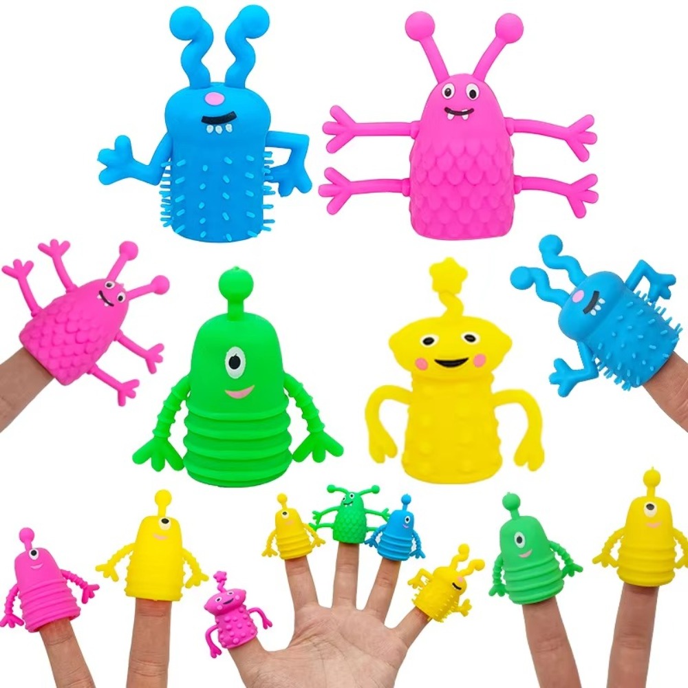 Kids Toys Dinosaur - 10 قطع من دمى الأصابع المطاطية