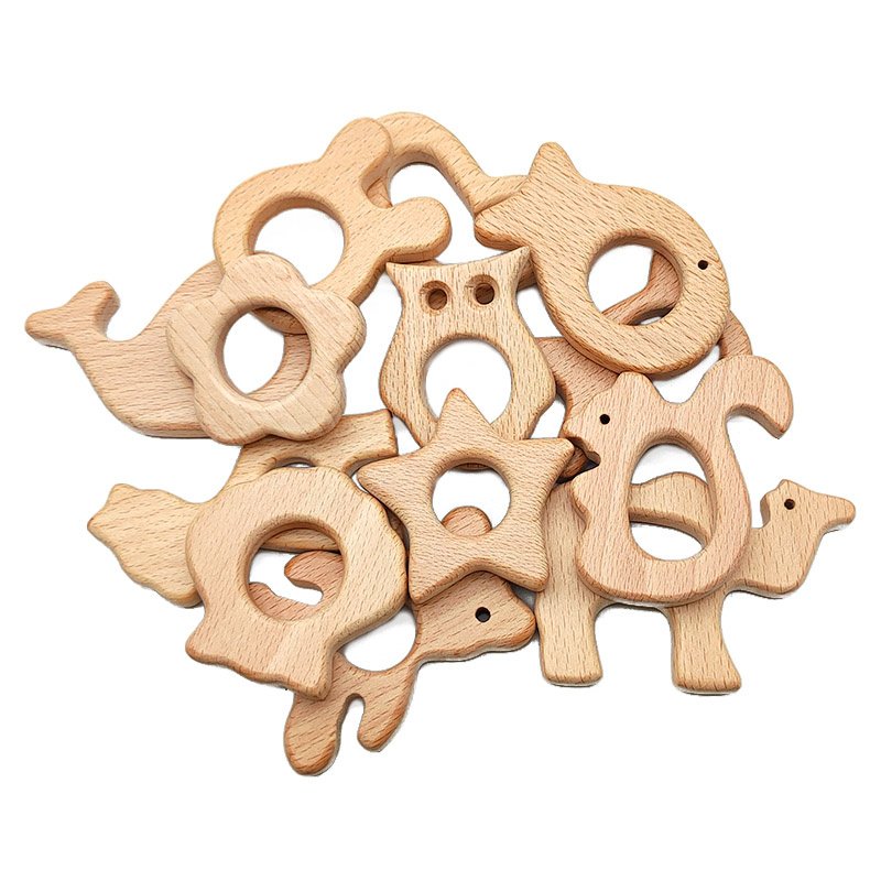 Kids Toys Elephant - الكرتون شكل الغذاء الصف الطبيعية خشب