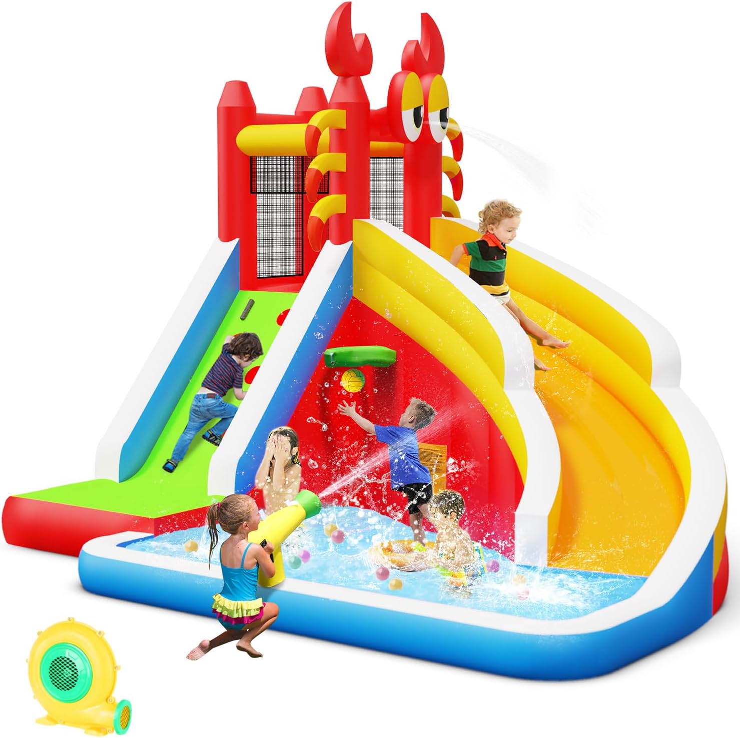 Basketball Hoop Kids Indoor - منزل قفز قابل للنفخ كبير الحجم