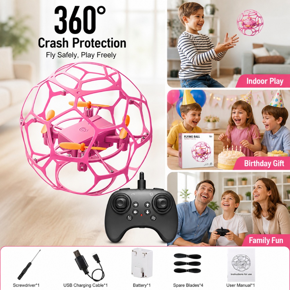 طائرة بدون طيار على شكل كرة قد - مراجعة Kids Toys Under £5 وسعره