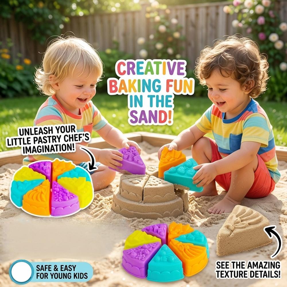مجموعة قوالب رمل على شكل كعكة  - مراجعة Kinetic Sand Mold وسعره
