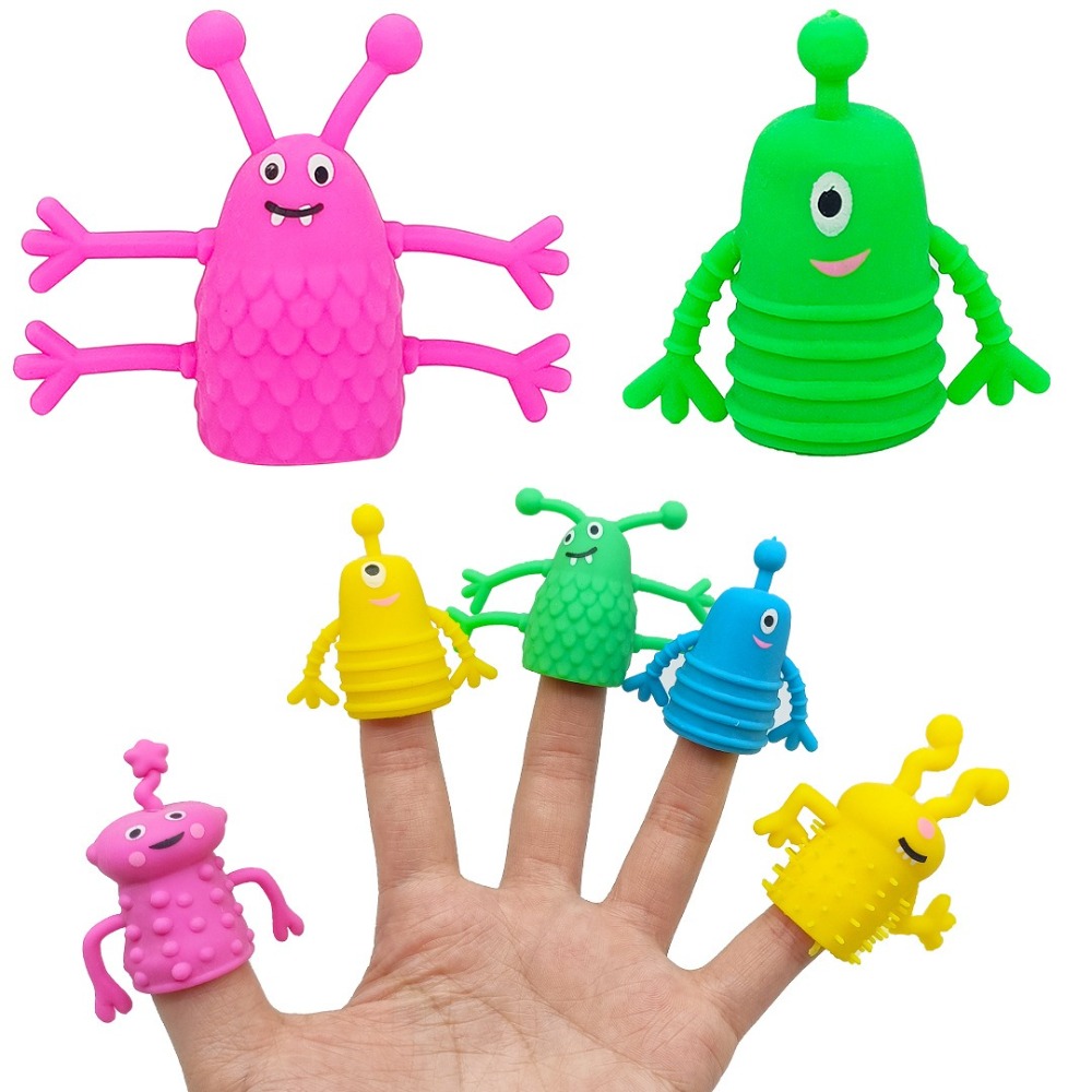 10 قطع من دمى الأصابع المطاطية - مراجعة Kids Toys Dinosaur وسعره