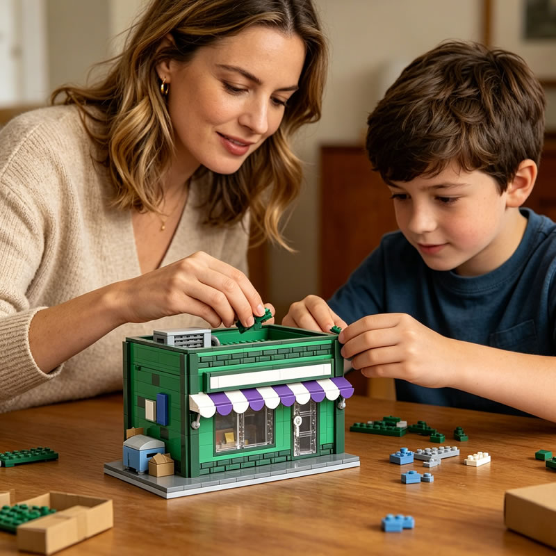 مكعبات بناء MOC، نموذج متجر شا - مراجعة Kids Toys Shop وسعره